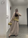 SWAYING 24 Autumn and Winter Thick Lapel Cardigan SW-SW24AW1T71-HZ Gray Brown SW-SW24AW1T70